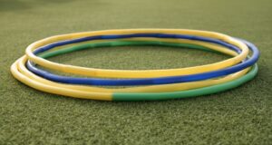 Colorful plastic hula hoops